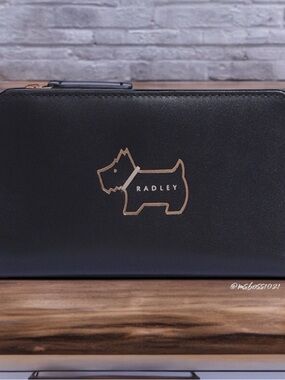 Radley London Heritage Black Leather Zip Wallet